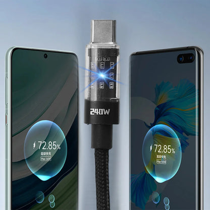 Cable USB-C 240W Carga Ultrarrápida con Chip LED