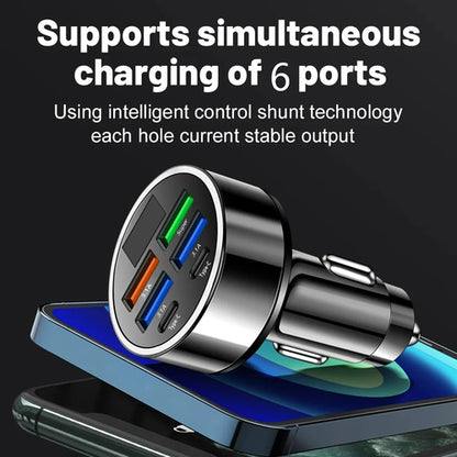 CarCharge™ 6 en 1 — Cargador de Coche 3.1A con Pantalla Digital y Doble USB-C