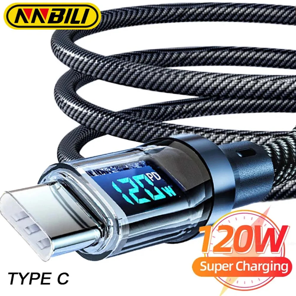 FastCharge Display™ — Cable de Carga Rápida 120W