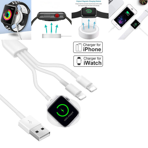Cargador Inalámbrico 3 en 1 de Carga Rápida con Cable USB
