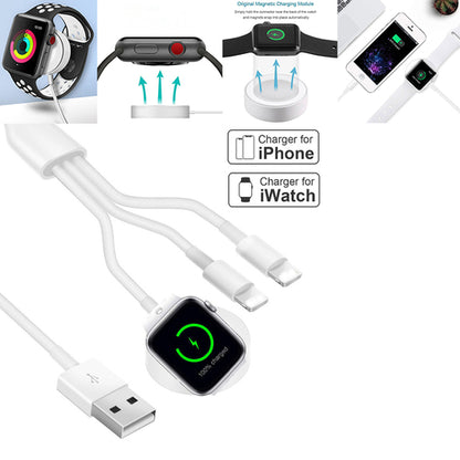 Cargador Inalámbrico 3 en 1 de Carga Rápida con Cable USB